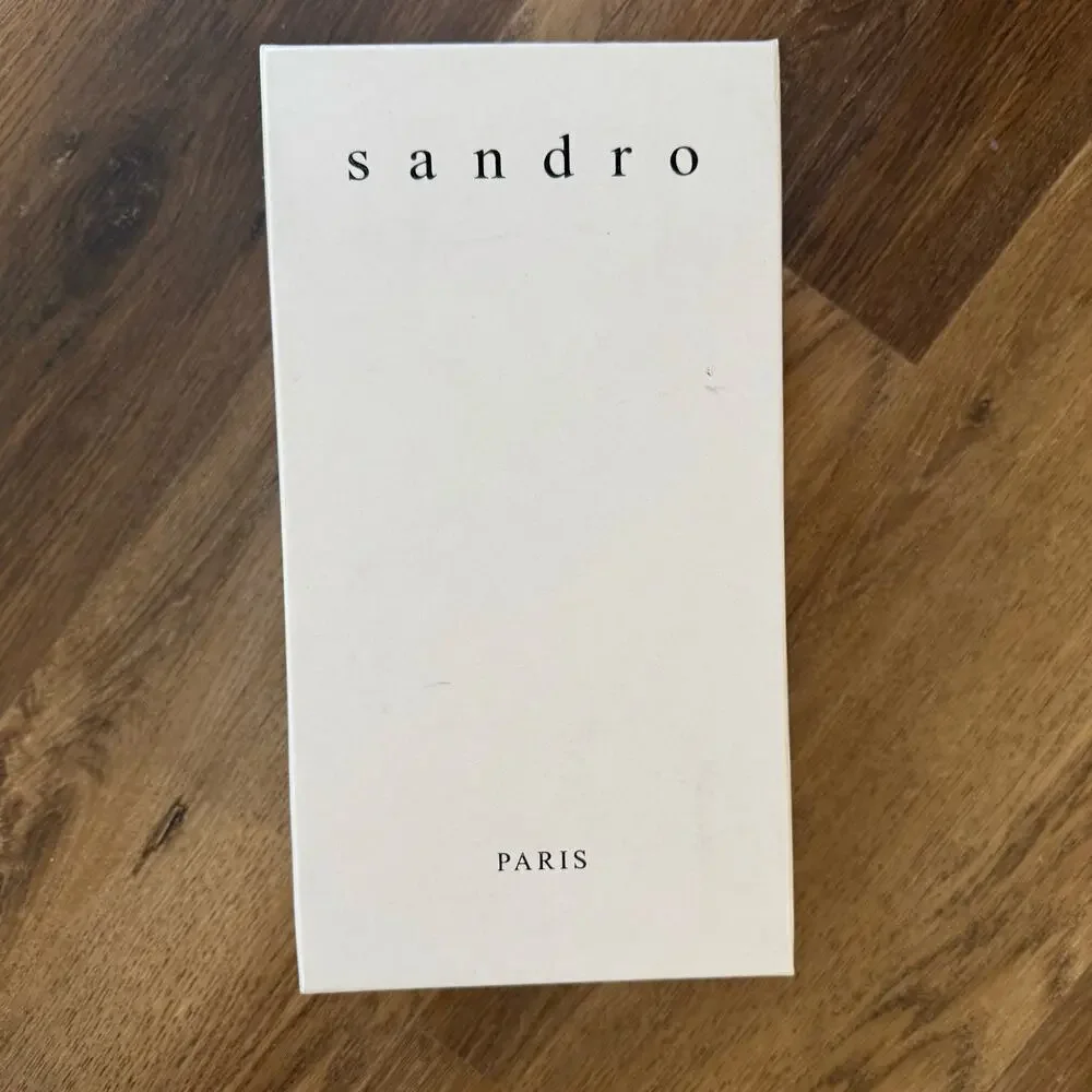 Sandro Jaden Crystal-Embellished Suede Heeled Sandals in Black - Picture 9 of 9